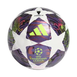 Piłka nożna adidas UCL 25/26 Final Mini biało-fioletowa JX9099 - rozmiar 1