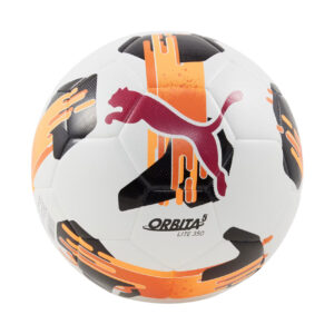 Piłka nożna Puma Orbita 5 Fusion Lite 350g biało-pomarańczowa 84332 01 - rozmiar 4