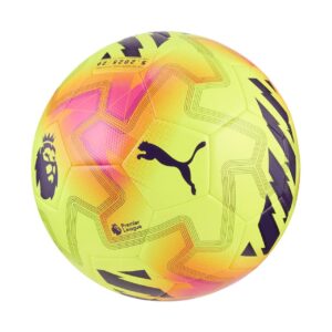 Piłka nożna Puma Orbita Cup Premier League Lights żółto-różowa 84715 01 - rozmiar 4