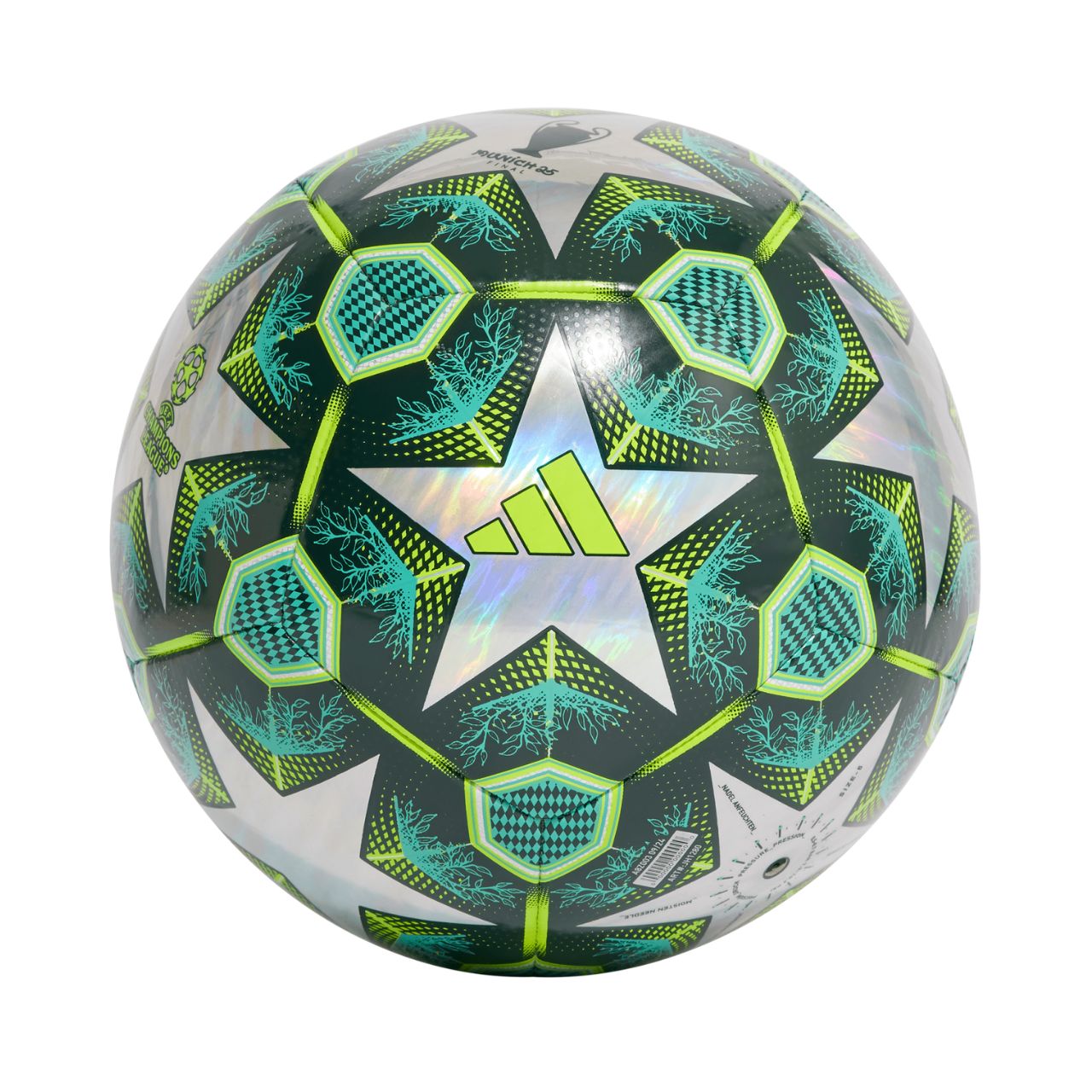 Piłka nożna adidas UCL Training 24/25 Knockout Stages Foil zielono-srebrna JH1280 - rozmiar 5